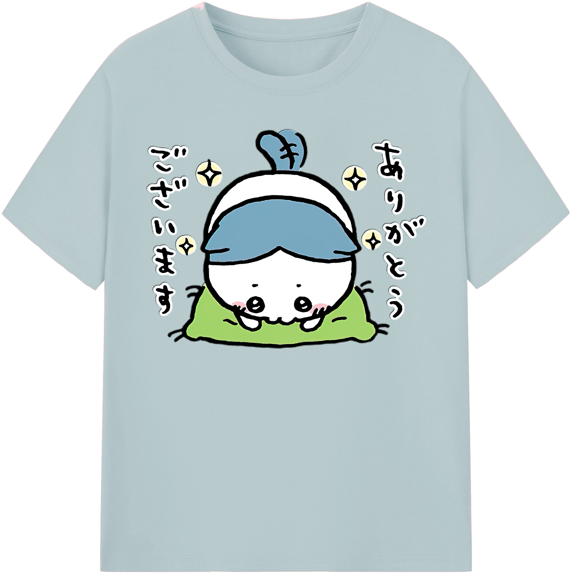 （画像用） ちいかわ ハチワレ Chii-kawa hachiware 綿100％半袖Tシャツ（フロントプリント）